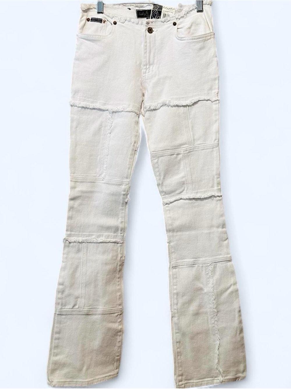 Y2K Straight White Jeans With Fringe RARE | Baby Phat | 2000s